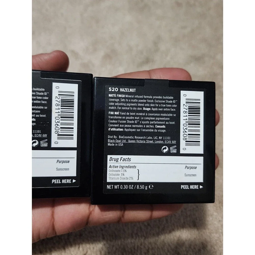 Lot of 2 BLK/OPL True Color Mineral Matte Creme Powder Foundation 520 Hazelnut